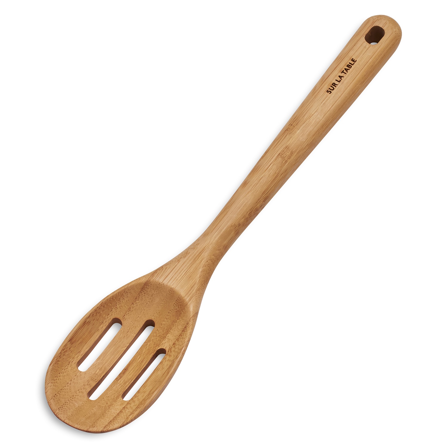 slide 1 of 1, Sur La Table Bamboo Slotted Spoon, 12.5 in