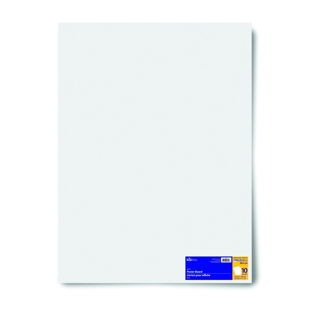 slide 1 of 1, Royal Brites White Poster Board, 10 ct; 22 in x 28 in