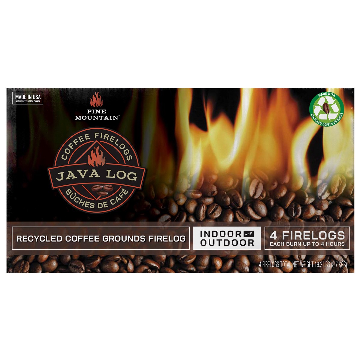 slide 1 of 6, Pine Mountain Java Log Coffee Firelog 4 ea, 4 ct