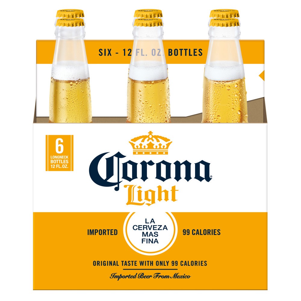 slide 1 of 13, Corona Light Mexican Lager Light Beer, 6 pack 12 fl. oz. Bottles, 4.0% ABV, 6 ct; 12 oz