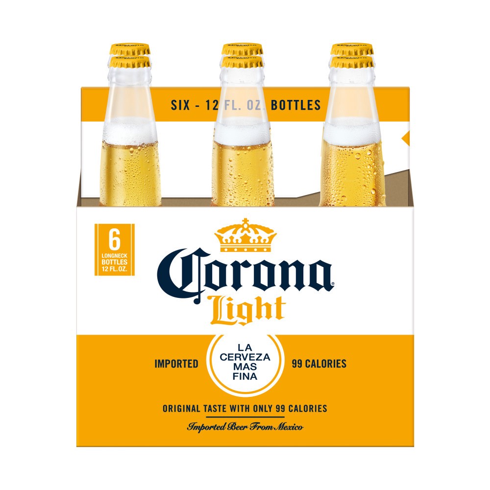 slide 1 of 13, Corona Light Mexican Lager Import Light Beer, 6 pk 12 fl oz Bottles, 4.0% ABV, 6 ct; 12 oz