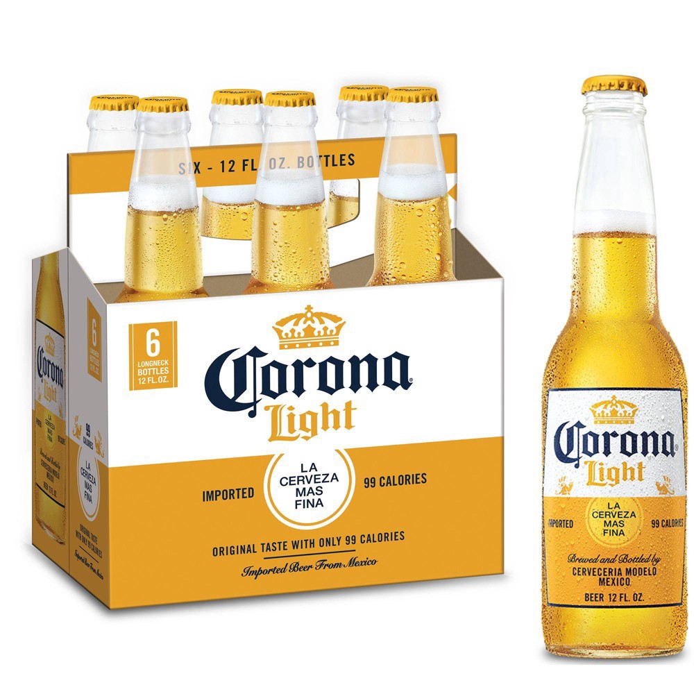 slide 6 of 13, Corona Light Lager Beer - 6pk/12 fl oz Bottles, 6 ct; 12 fl oz