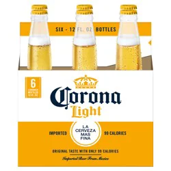 Corona Light Mexican Lager Beer, 6 pk 12 fl oz Bottles, 4.0% ABV