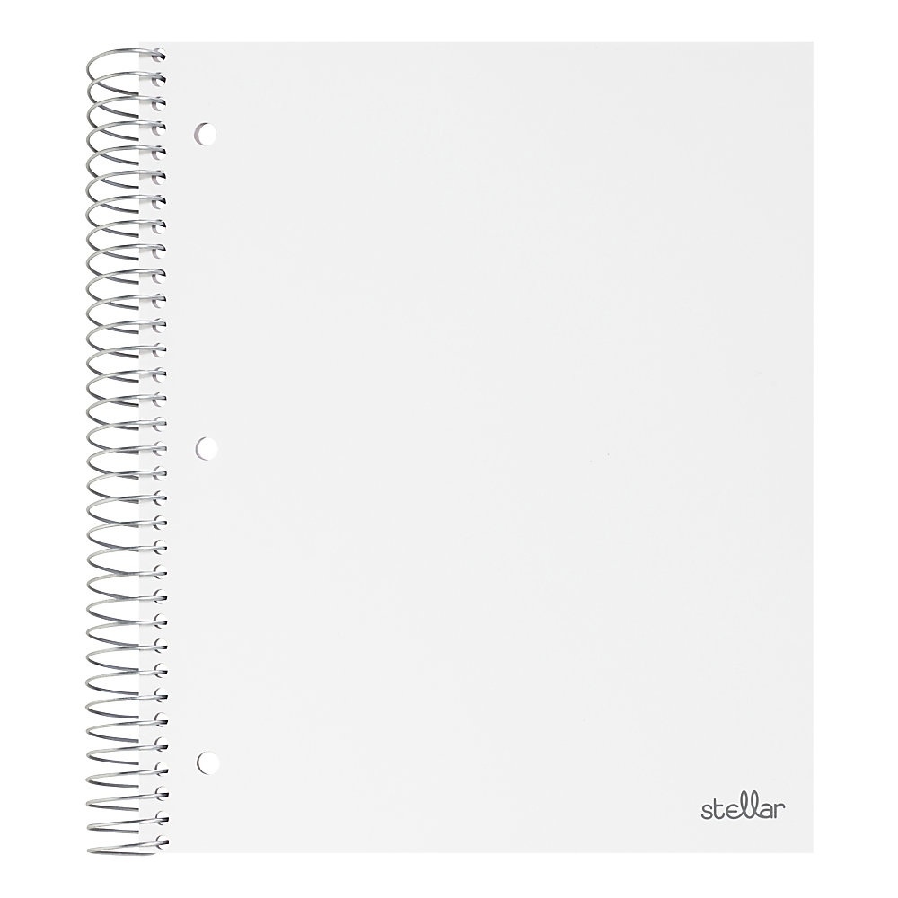 slide 1 of 1, Office Depot Brand Stellar Poly Notebook, 8-1/2'' X 11'', 3 Subject, Wide Ruled, 300 Pages (150 Sheets), White, 150 ct