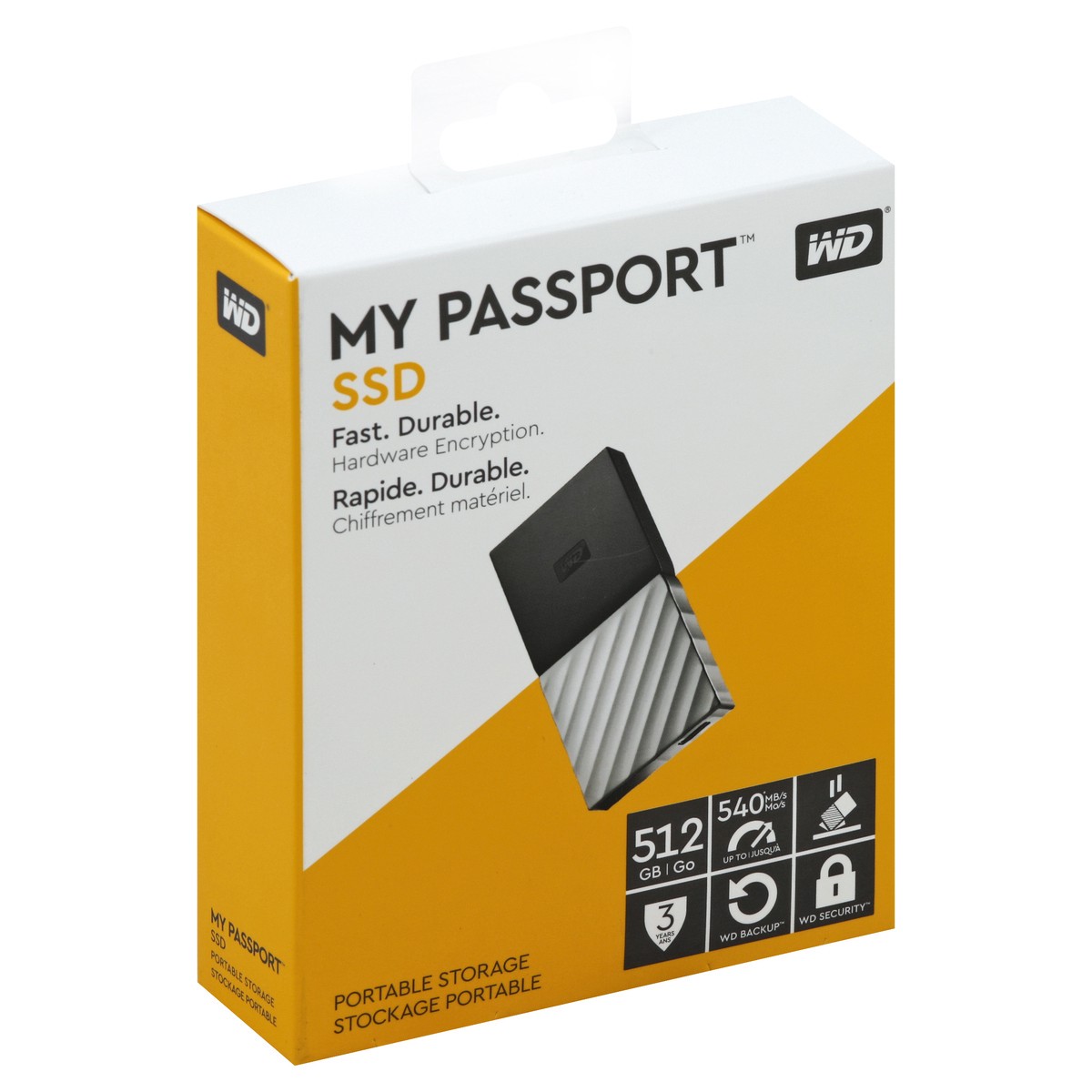 slide 3 of 5, Western Digital My Passport 512Gb Portable External Solid State Drive, Wdbkvx5120Psl-Wesn, Black/Gun Metal, 1 ct