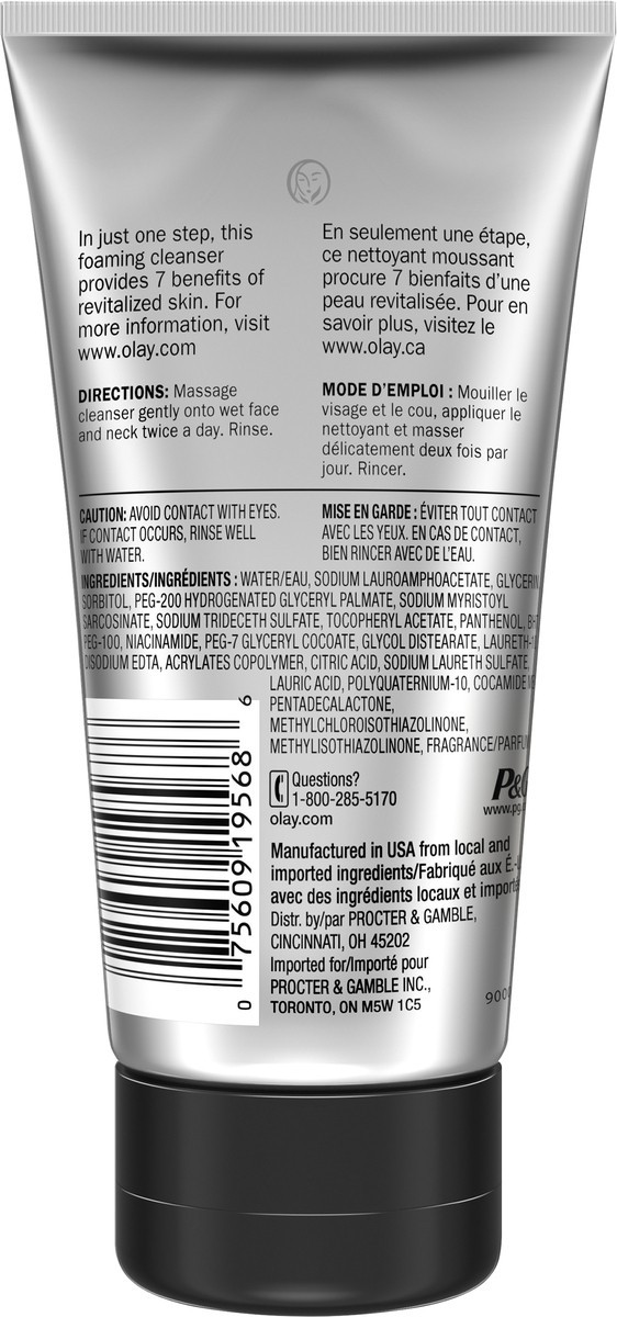 slide 5 of 7, Olay Total Effects Revitalizing Foaming Facial Cleanser, 5.0 fl oz, 5 fl oz