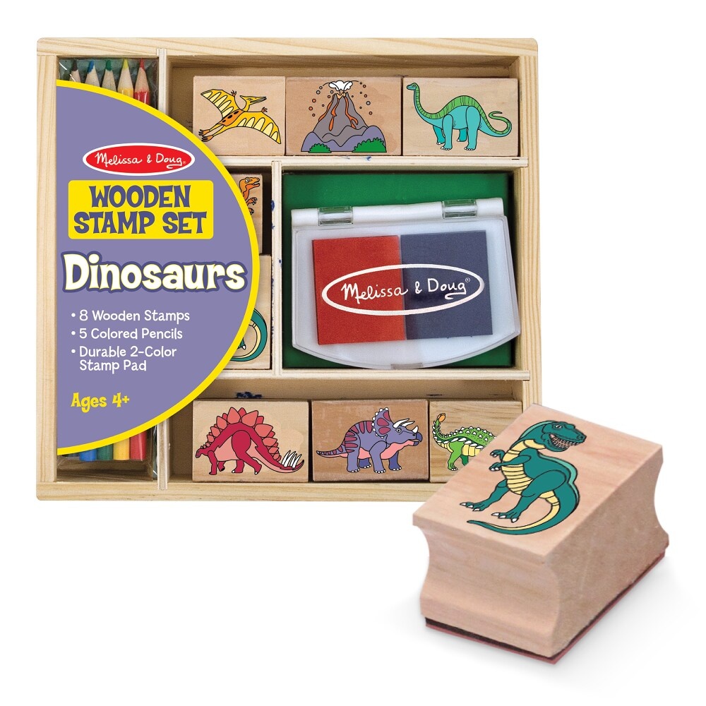 slide 1 of 1, Melissa & Doug Wooden Dinosaurs Stamp Set, 1 ct