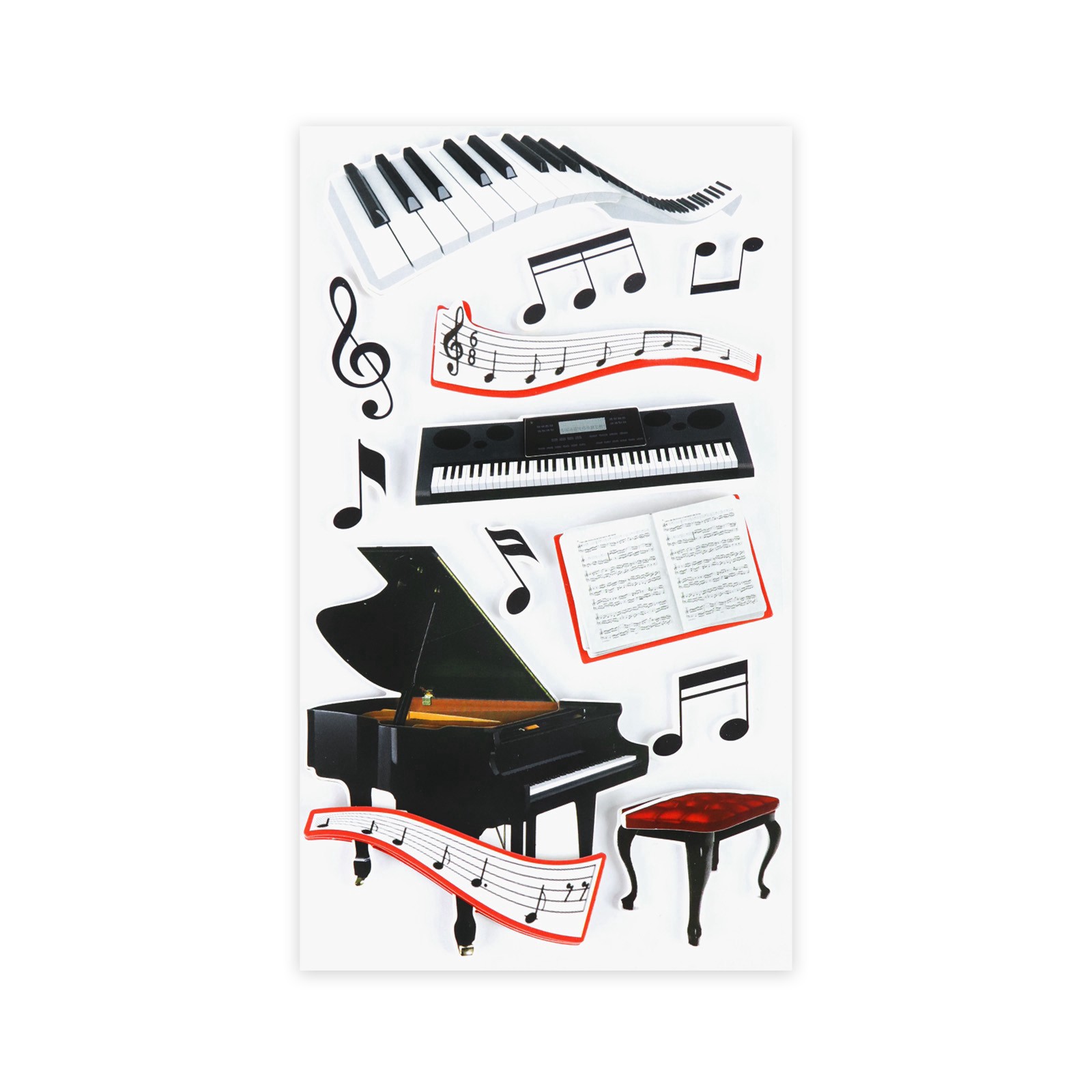 slide 5 of 7, Piano Recital Dimensional Stickers By Recollections, 3.875 in x 7 in
