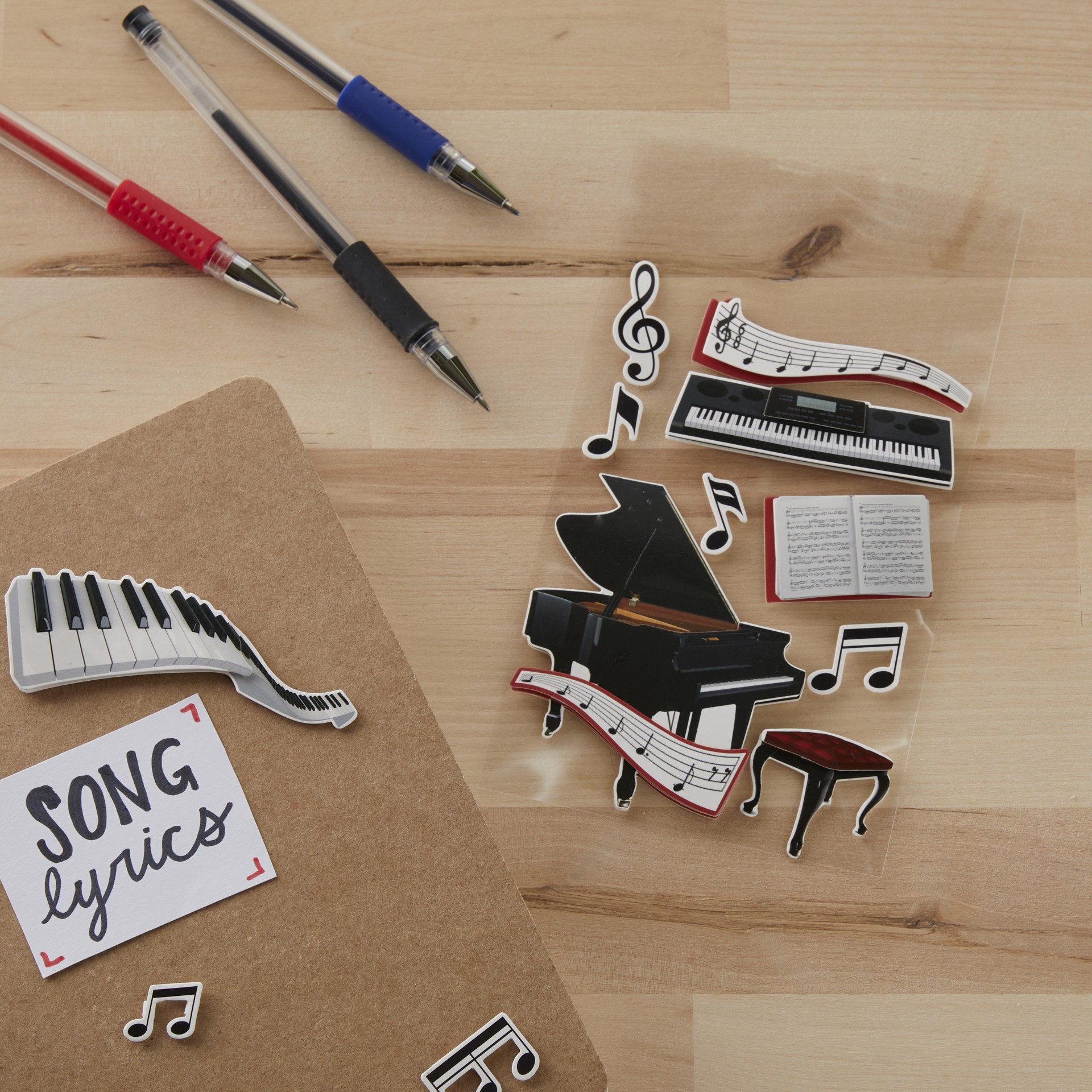 slide 4 of 7, Piano Recital Dimensional Stickers By Recollections, 3.875 in x 7 in