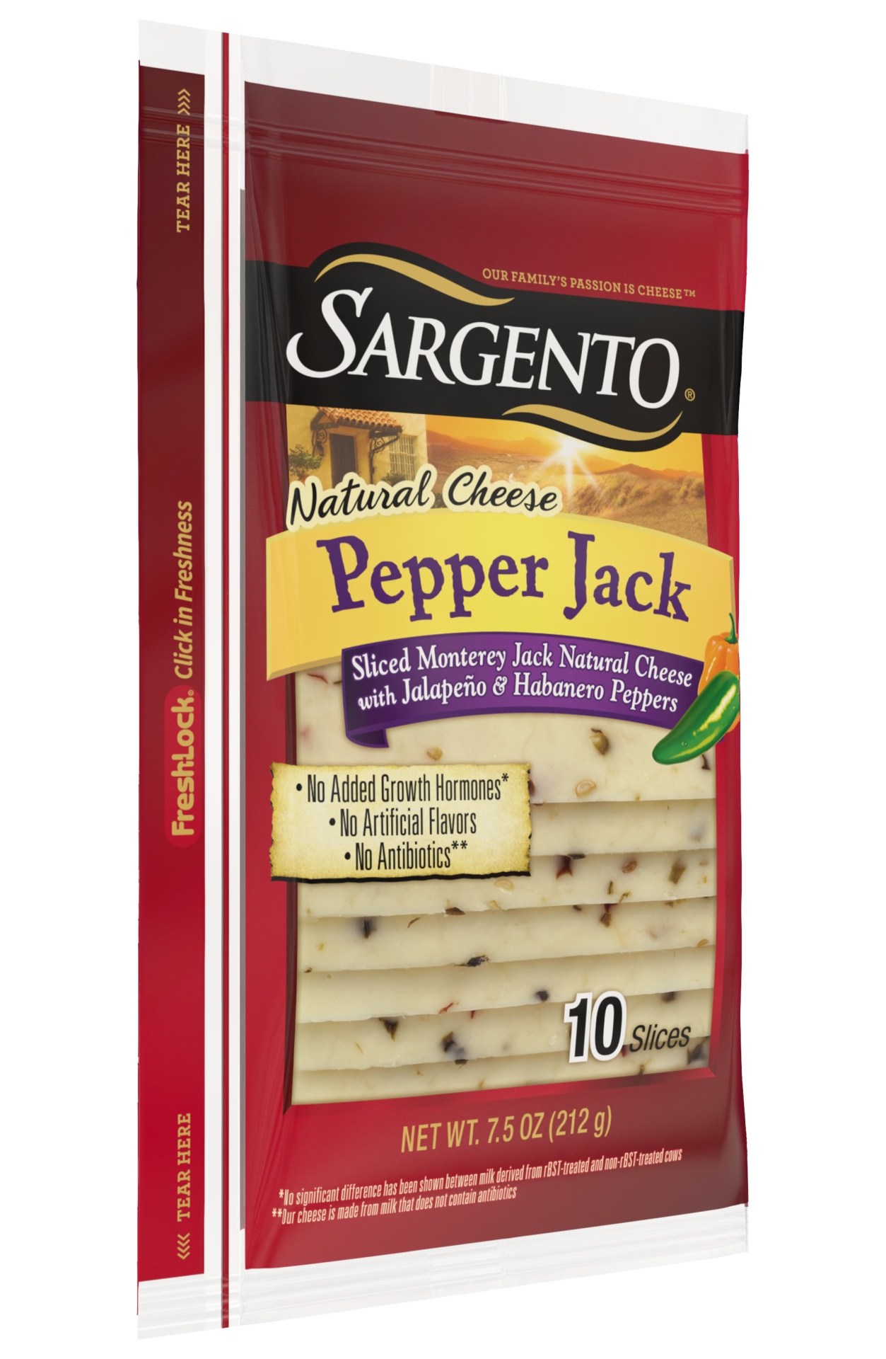 slide 3 of 7, Sargento Natural Pepper Jack Deli Style Monterey Jack Sliced Cheese, 10 ct