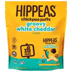 HIPPEAS Non-GMO Vegan White Cheddar, .8oz/6pk