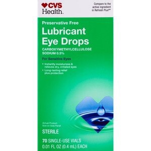 slide 1 of 1, CVS Health Preservative-Free Lubricant Eye Drops, 70 Ct, 1 ct