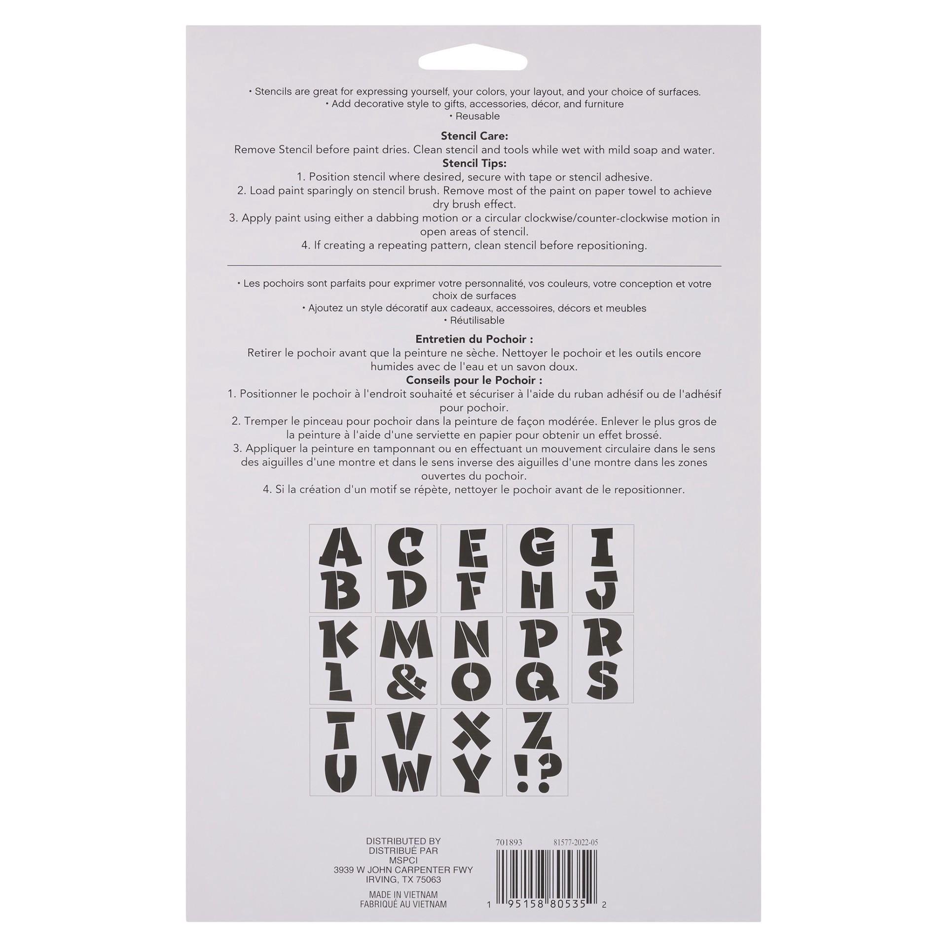 slide 3 of 4, 4.5" Comic Serif Alphabet Stencils By Craft Smart, 4.5 in