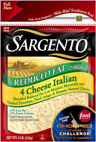 slide 1 of 3, Sargento Reduced Fat 2% Milk Four Cheese Italian Blend, 7 oz