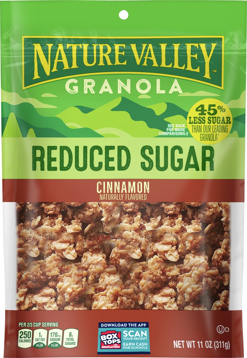 slide 6 of 9, Nature Valley Cinnamon Reduced Sugar Granola, 11 OZ Bag, 11 oz