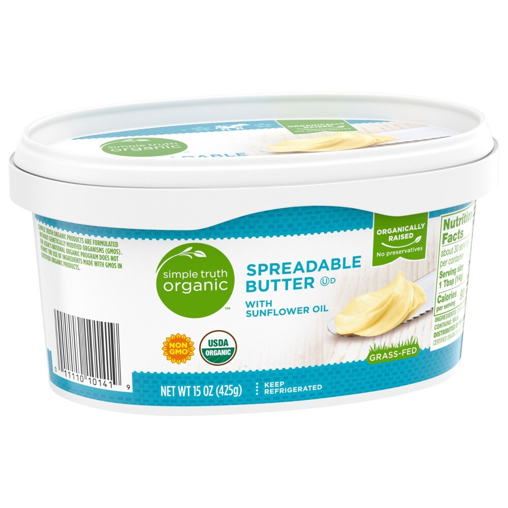 slide 3 of 4, Simple Truth Organic With Sunflower Oil Spreadable Butter, 15 oz