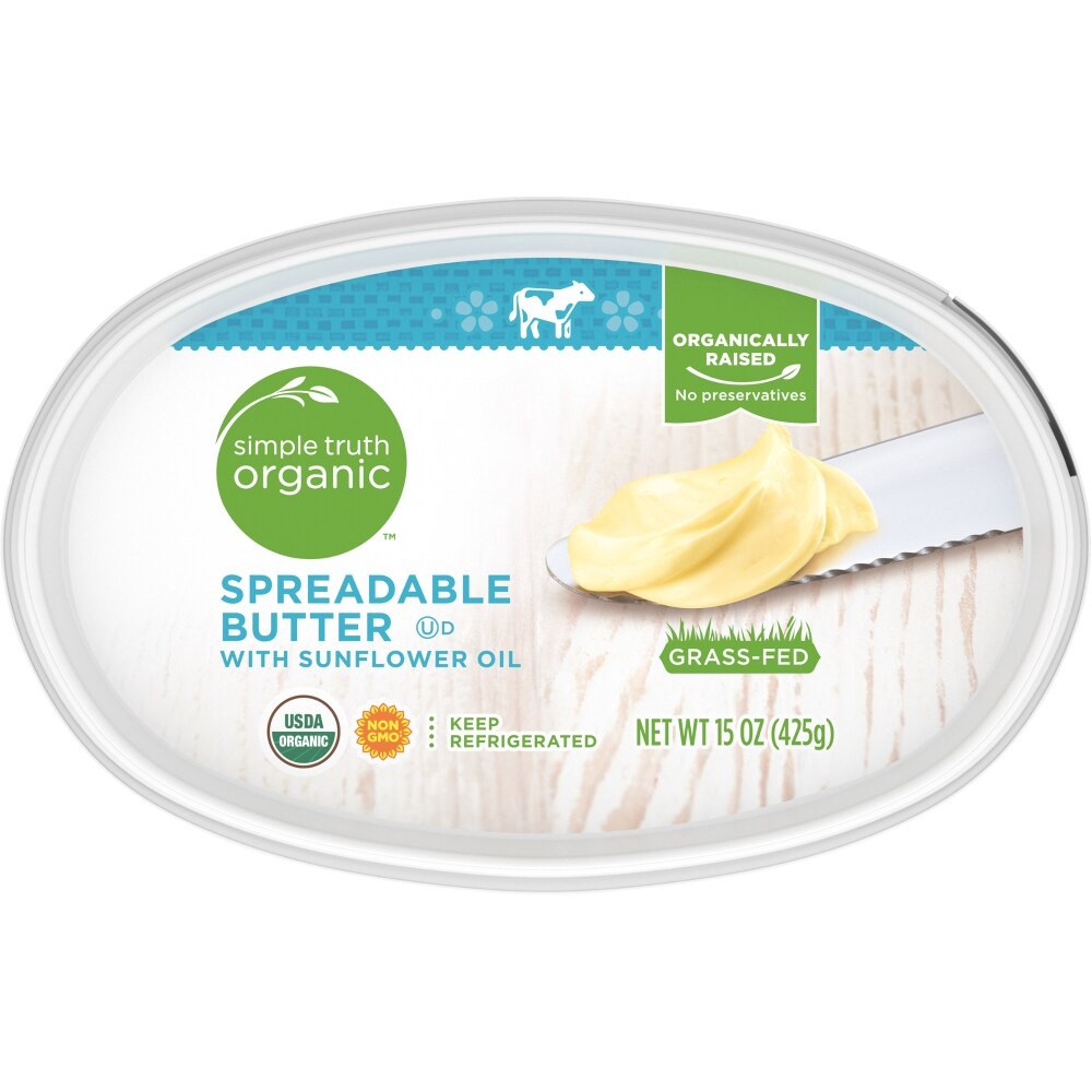 slide 4 of 4, Simple Truth Organic With Sunflower Oil Spreadable Butter, 15 oz