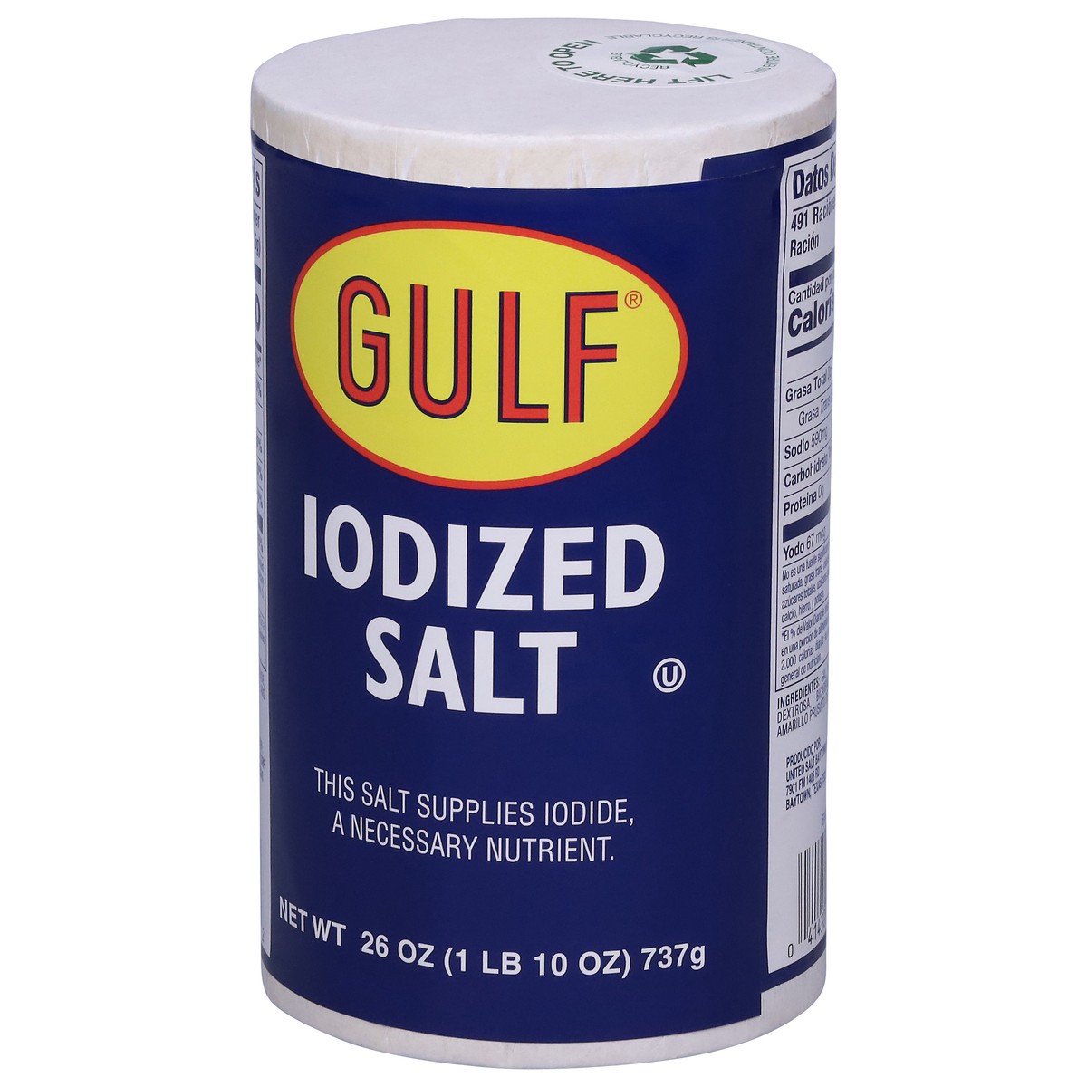slide 2 of 13, Gulf Iodized Salt 26 oz, 26 oz