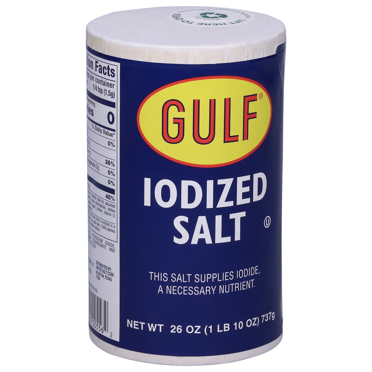 slide 7 of 13, Gulf Iodized Salt 26 oz, 26 oz