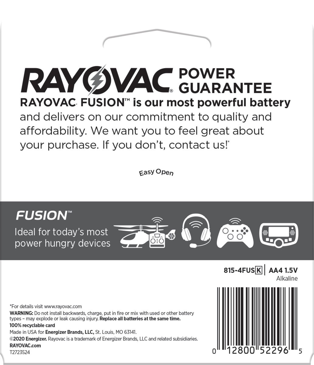 slide 2 of 3, Rayovac Fusion Aa Batteries Double A Alkaline Batteries, 4 ct