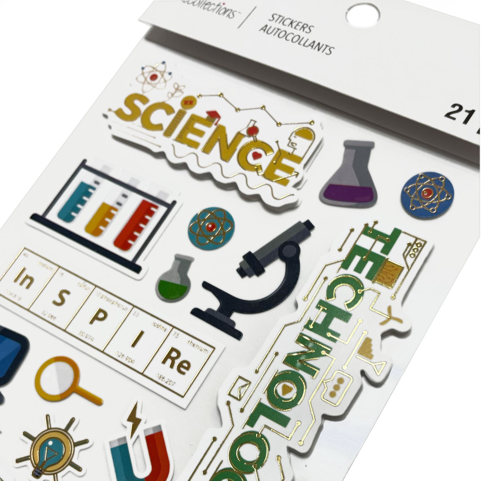 slide 5 of 5, S.t.e.m. Subjects Stickers By Recollections, 3.8 in x 6.8 in