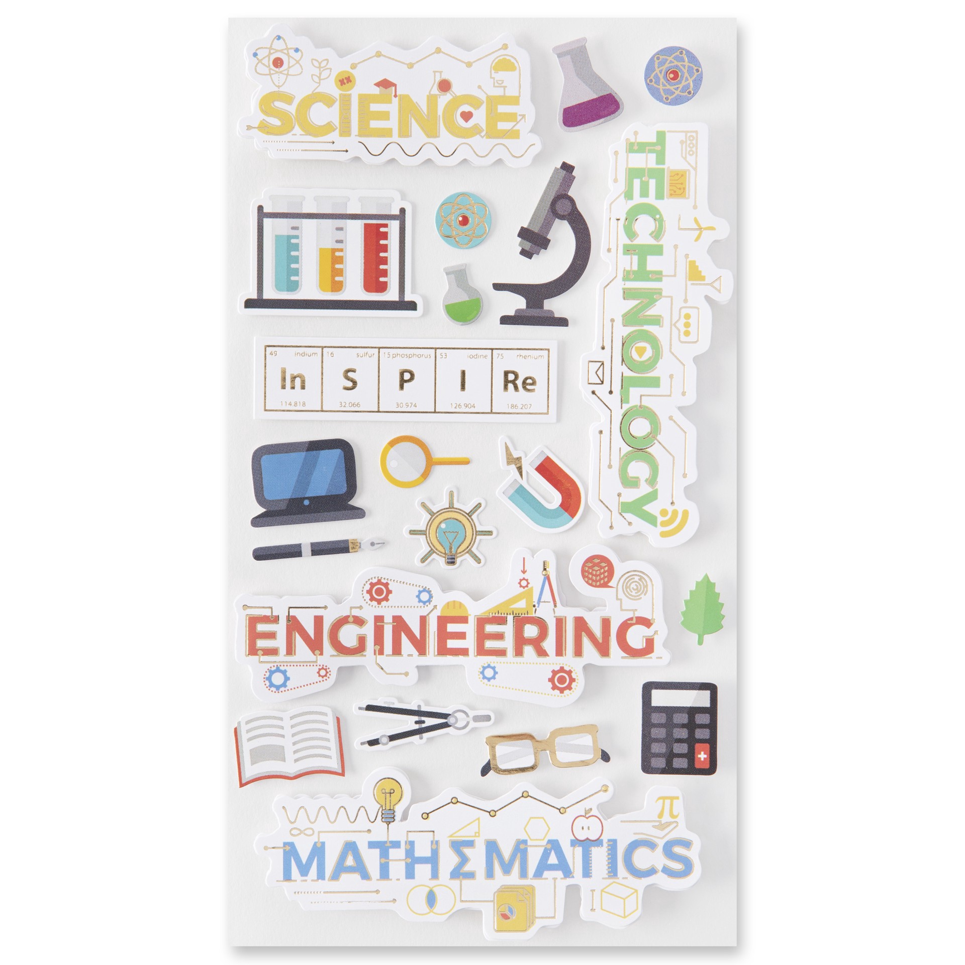 slide 3 of 5, S.t.e.m. Subjects Stickers By Recollections, 3.8 in x 6.8 in