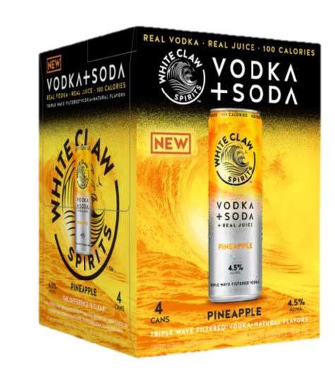 slide 1 of 1, White Claw Vodka Soda Pineapple 4Pk Can, 4 ct; 12 oz