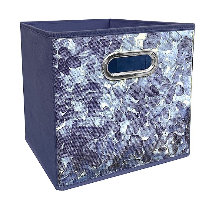 slide 1 of 1, Relaxed Living Seaglass Square Collapsible Storage Bin - Blue, 11 in