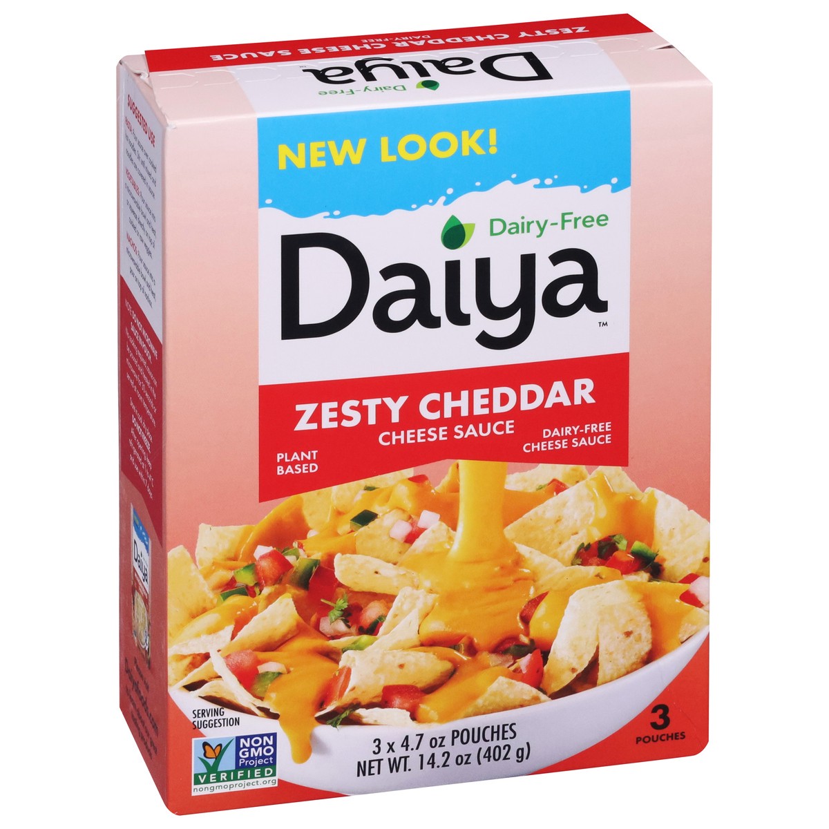 slide 2 of 9, Daiya Dairy-Free Zesty Cheddar Cheese Sauce 3 - 4.7 oz Pouches, 3 ct; 4.72 oz