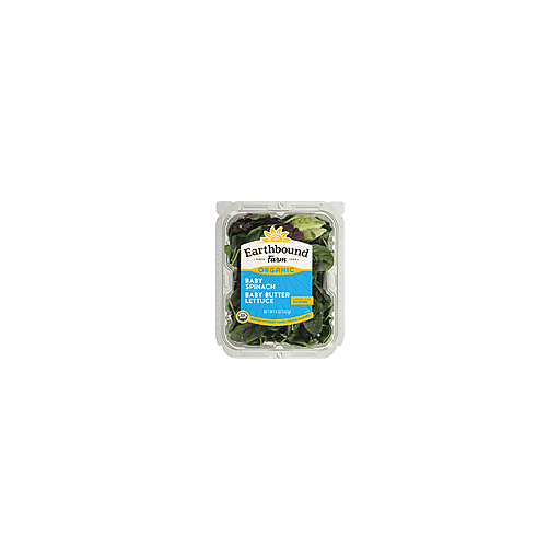 slide 2 of 6, Earthbound Farm Organic Half Half Baby Spinach & Butter Lettuce, 5 oz