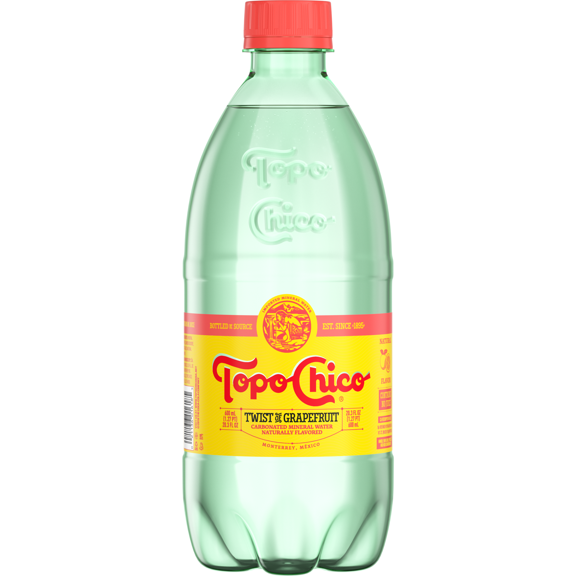 slide 1 of 4, Topo Chico Sparkling Mineral Water Twist of Grapefruit Bottle, 20.3 fl oz, 600 ml