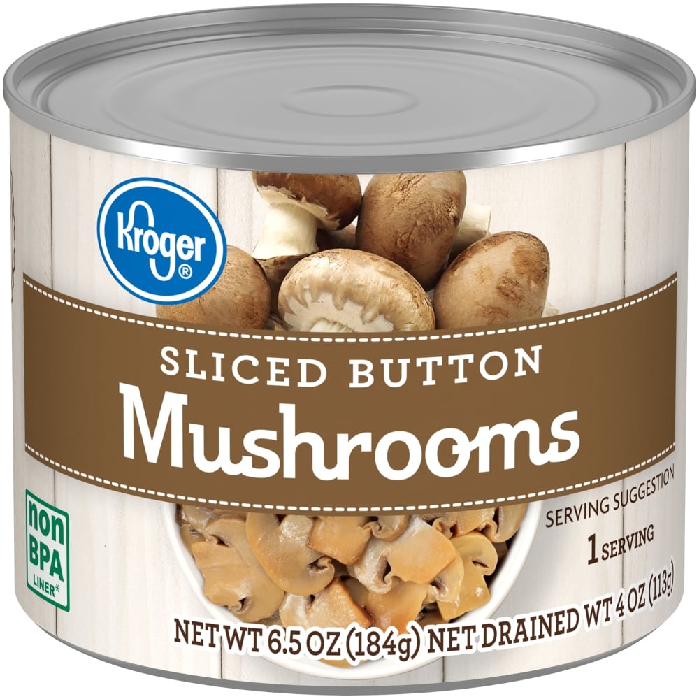 slide 1 of 1, Kroger Sliced Mushroom Buttons, 4 oz