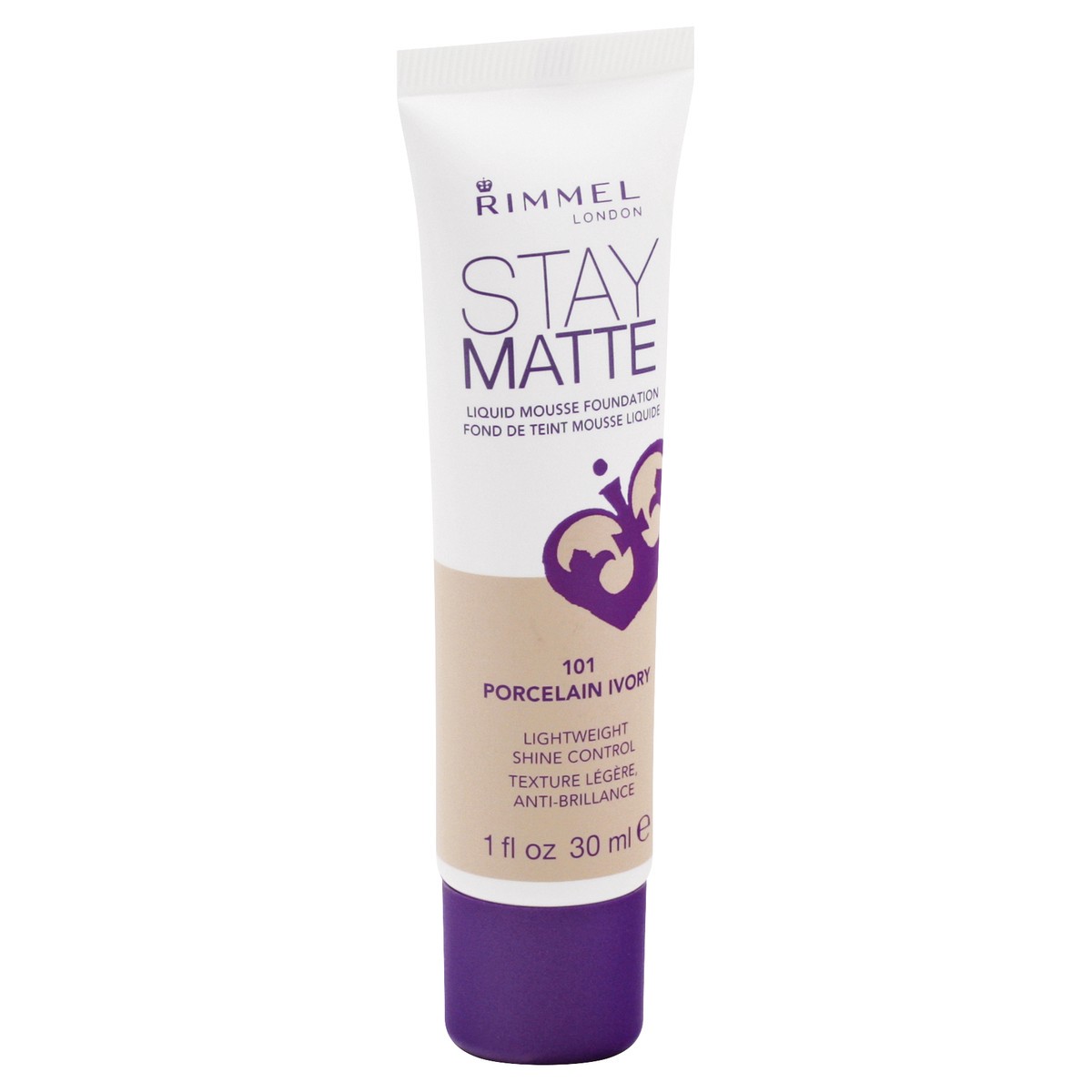 slide 5 of 12, Rimmel Stay Matte Liquid Mousse Porcelain Ivory 101 Foundation 1 oz, 30 ml