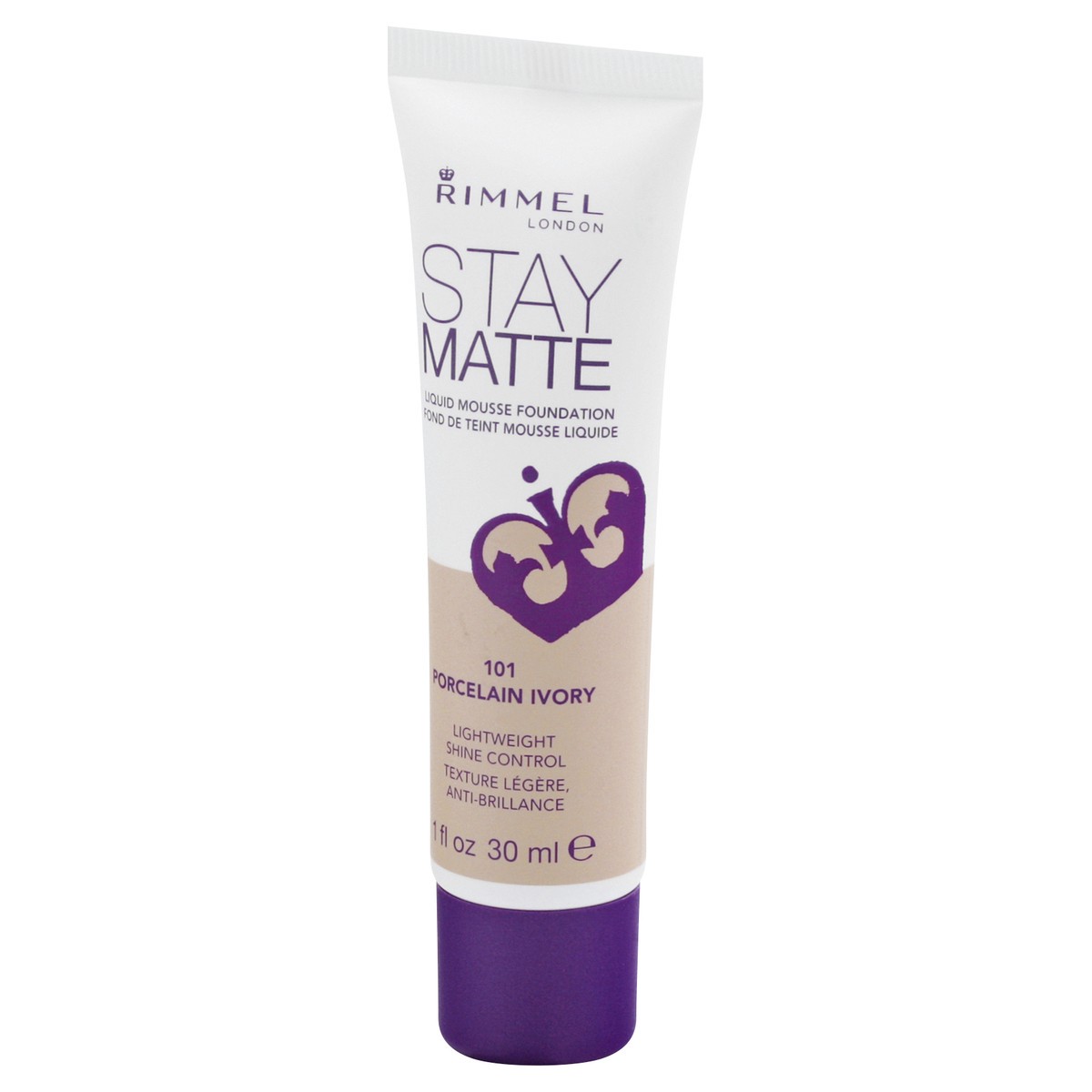 slide 11 of 12, Rimmel Stay Matte Liquid Mousse Porcelain Ivory 101 Foundation 1 oz, 30 ml