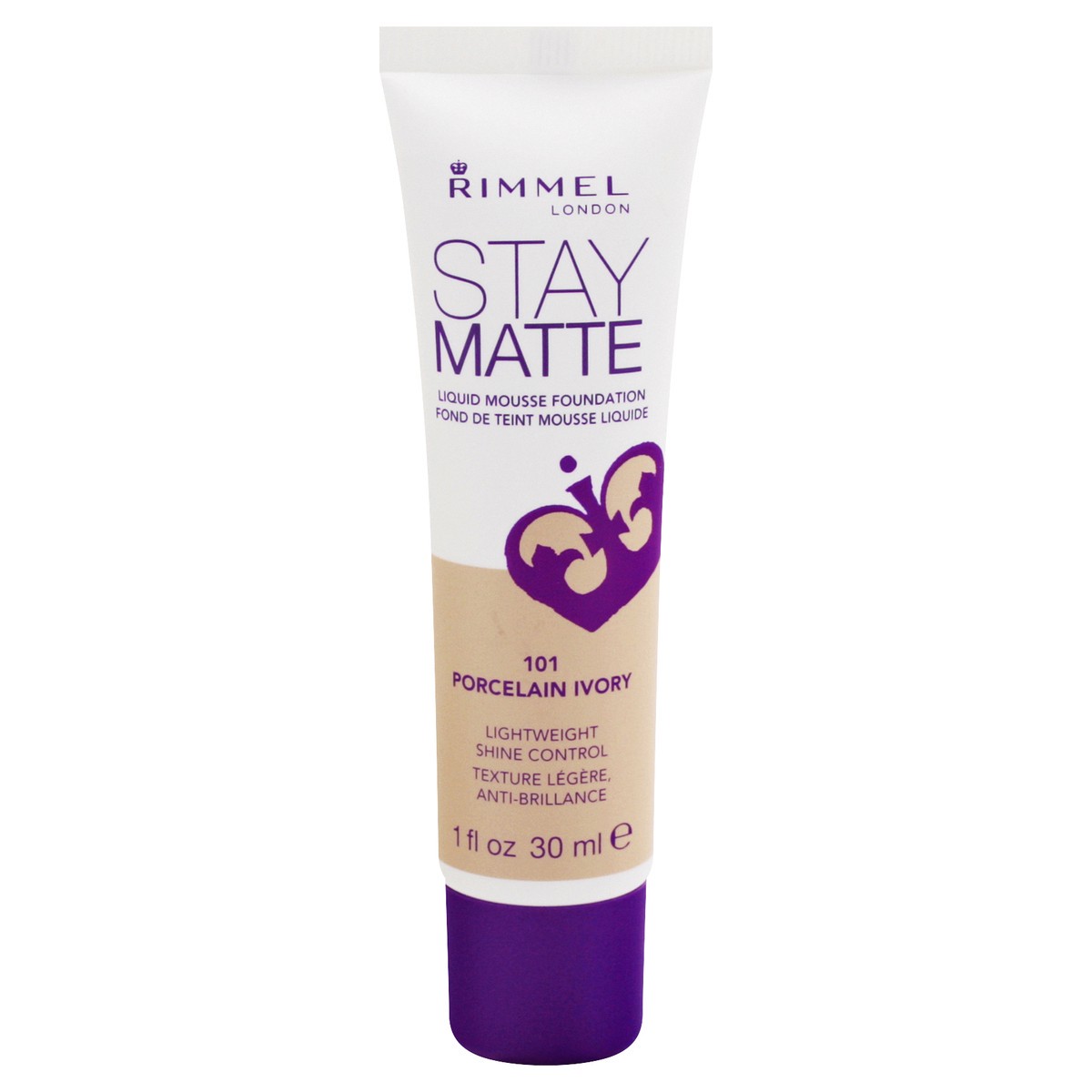 slide 10 of 12, Rimmel Stay Matte Liquid Mousse Porcelain Ivory 101 Foundation 1 oz, 30 ml