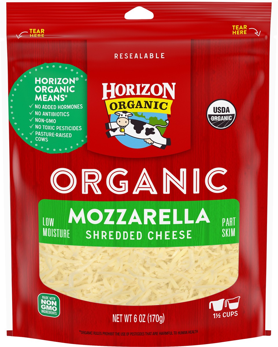 slide 6 of 8, Horizon Organic Shredded Mozzarella Cheese, 6 oz., 8 Pack, 6 oz