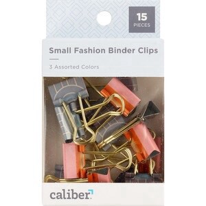 slide 1 of 1, U Style Collections Caliber Decorative Small Binder Clips, 15 Ct, 1 ct