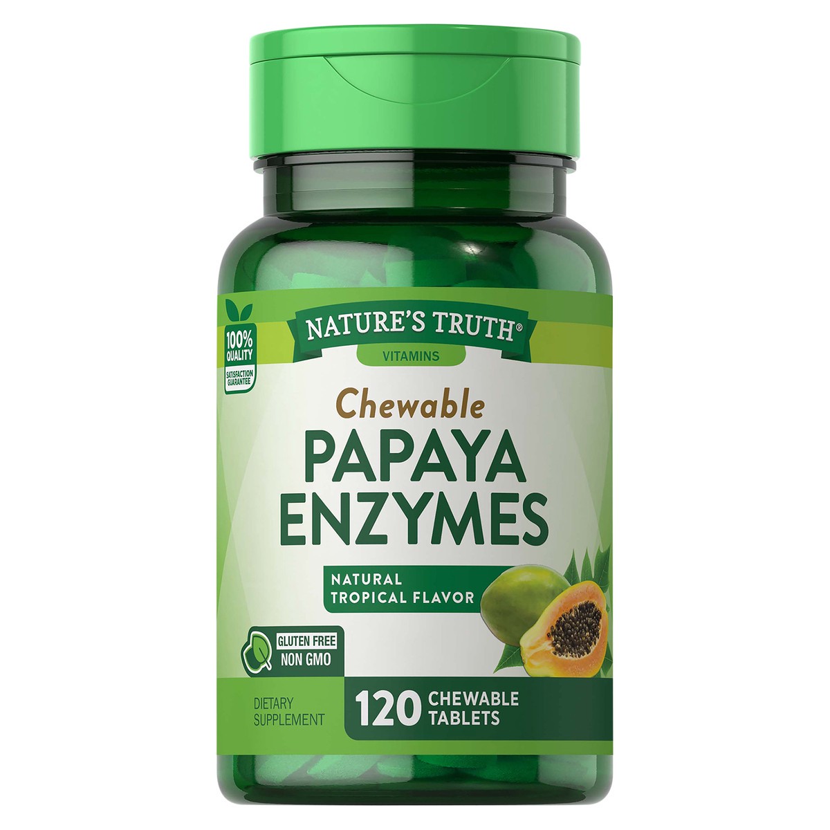 slide 5 of 6, Nature's Truth Chewable Papaya Enzyme, 120 ct