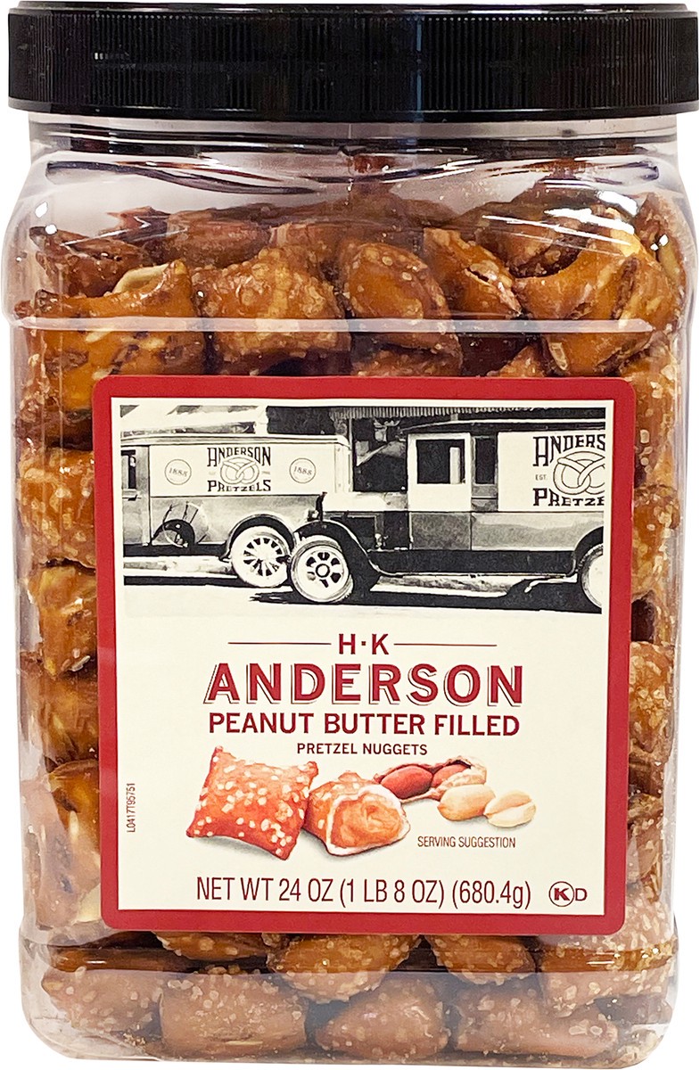 slide 4 of 7, H.K. Anderson Pretzel Nuggets Peanut Butter Filled, 24 oz