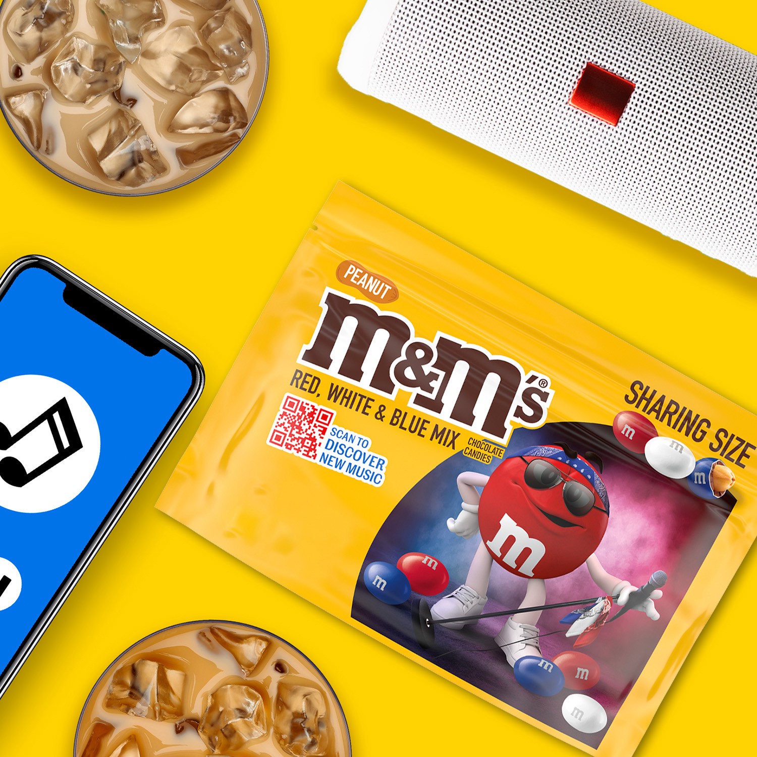 slide 6 of 8, M&M'S Peanut Milk Chocolate Red White & Blue Summer Candy, Sharing Size, 10.05 oz Resealable Bag, 10.05 oz