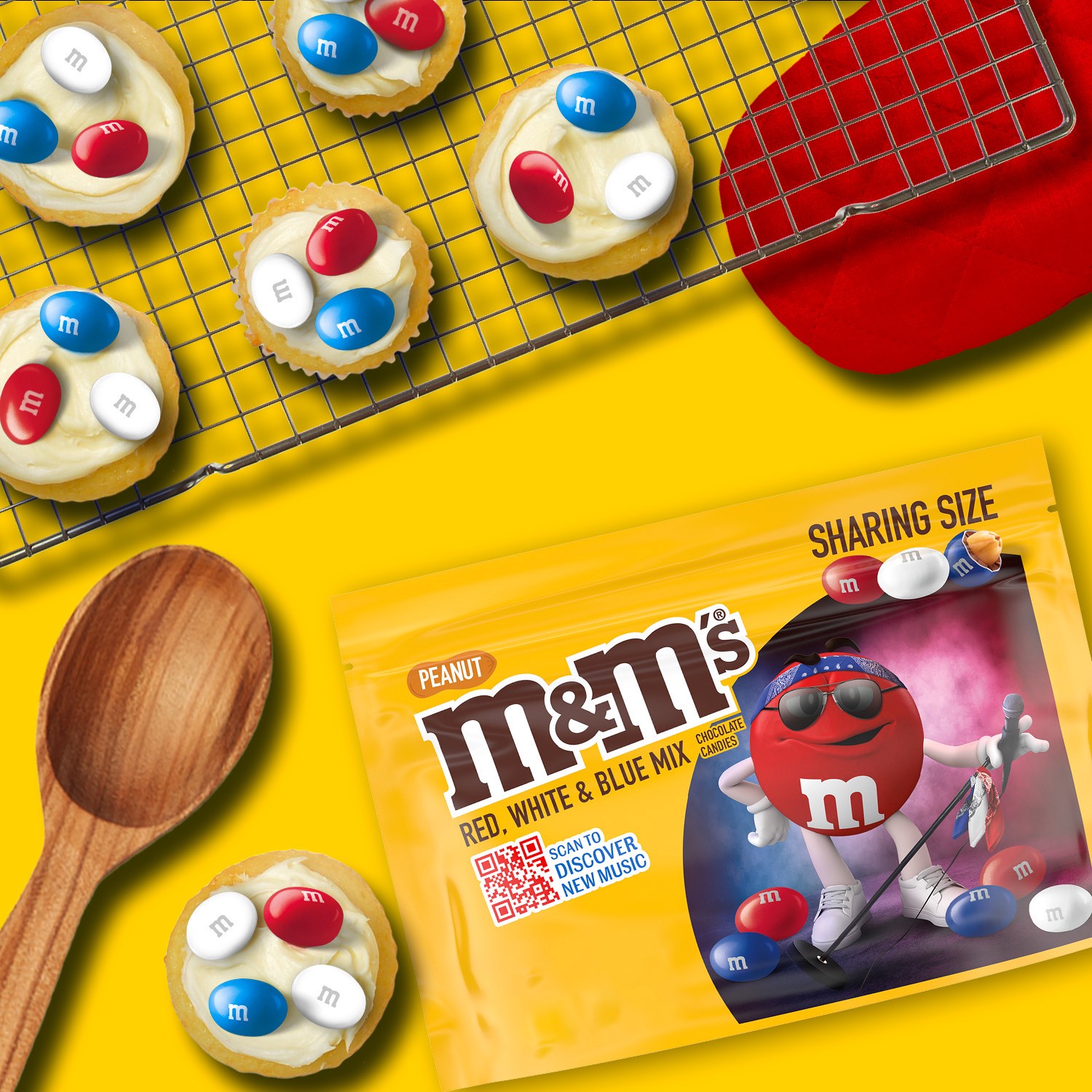 slide 7 of 8, M&M'S Peanut Milk Chocolate Red White & Blue Summer Candy, Sharing Size, 10.05 oz Resealable Bag, 10.05 oz