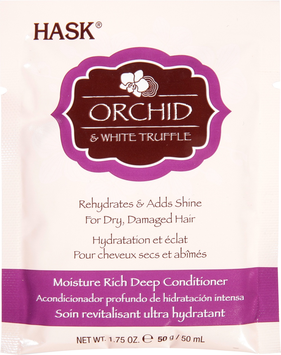 slide 8 of 10, Hask Orchid White Truffle Moisture Rich Deep Conditioner, 1.75 oz
