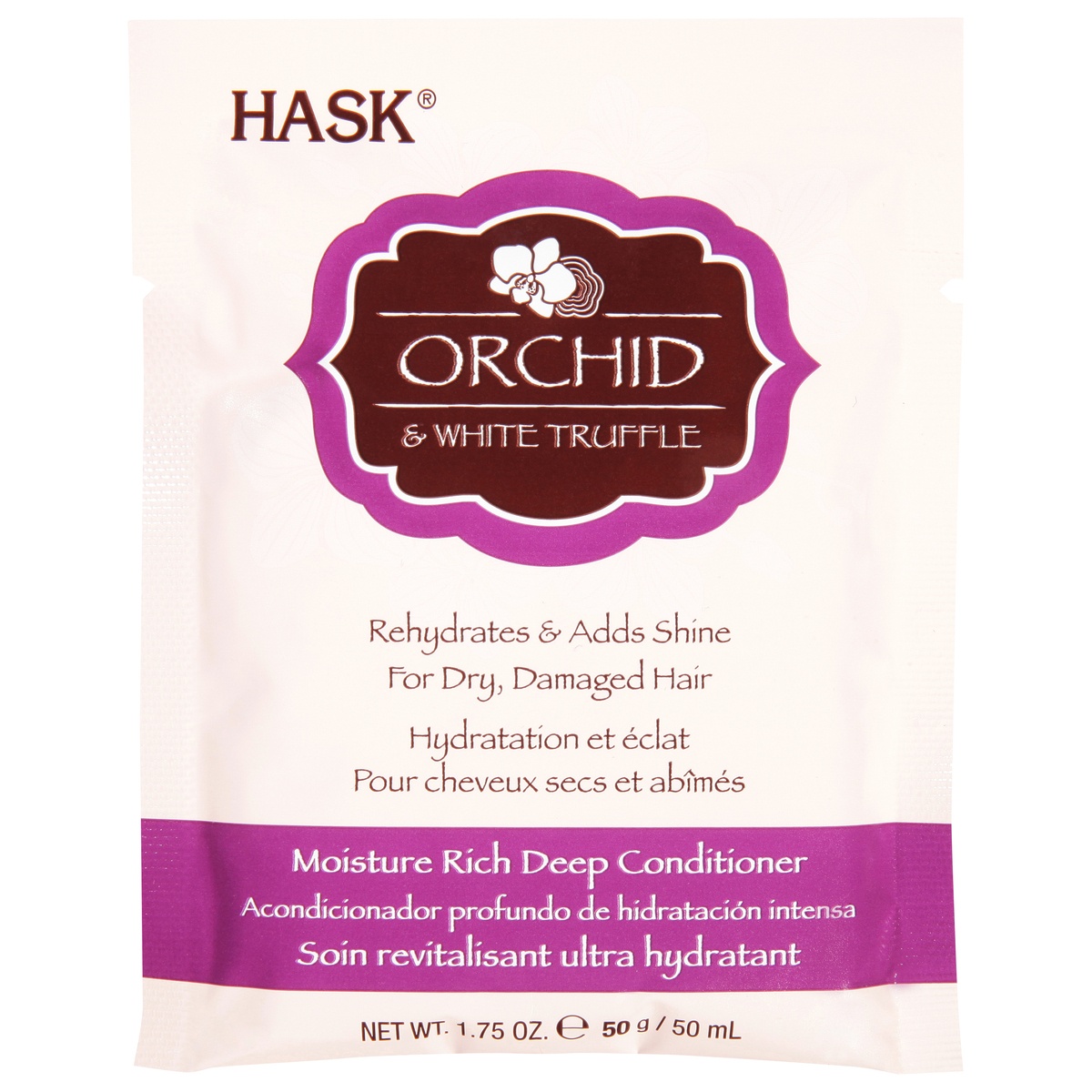 slide 1 of 10, Hask Orchid White Truffle Moisture Rich Deep Conditioner, 1.75 oz