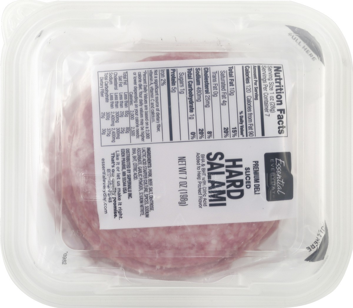 slide 5 of 6, Essential Everyday Hard Salami, Premium Deli, Sliced, 7 oz