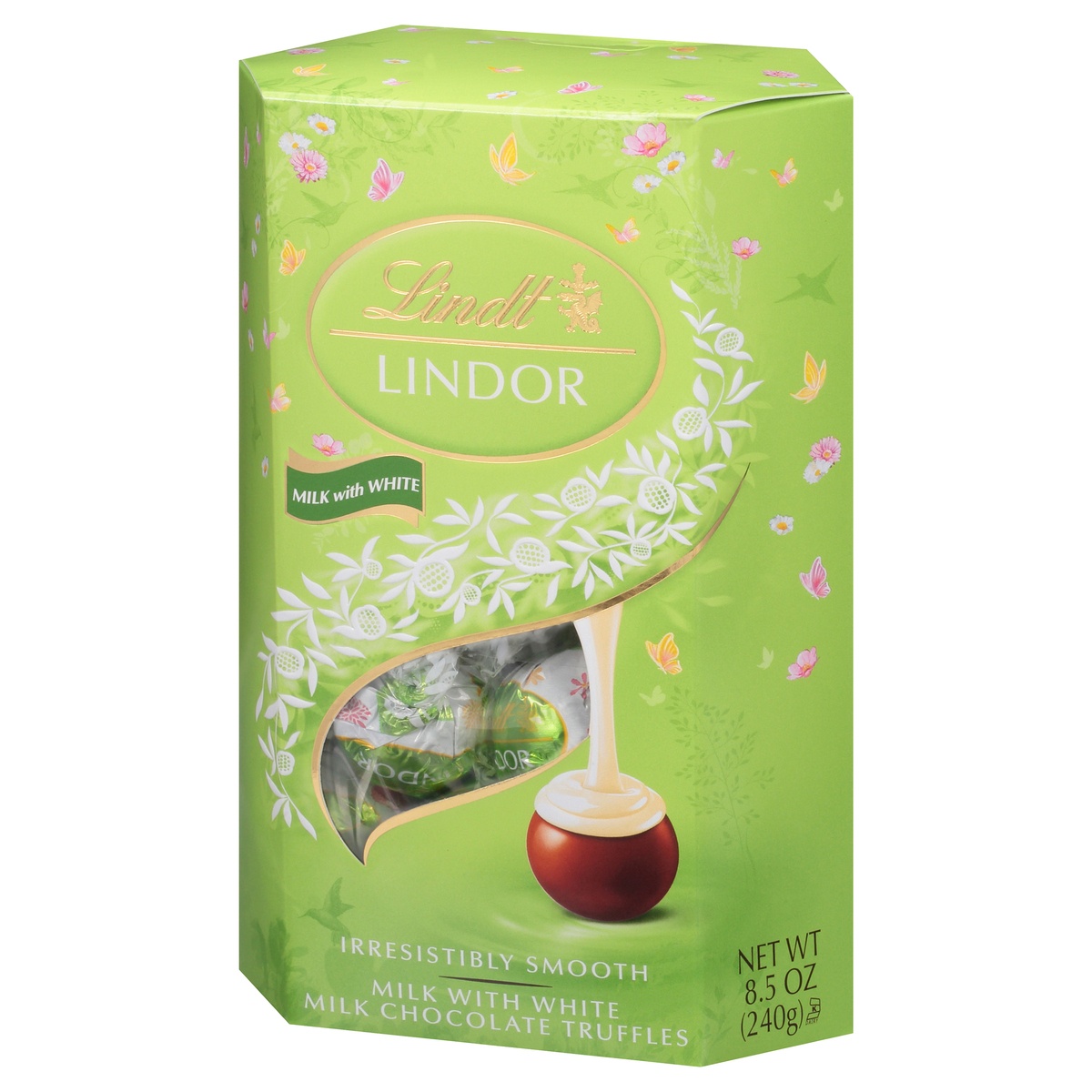 slide 3 of 10, Lindt Lindor Milk With White Milk Chocolate Truffles, 8.5 oz