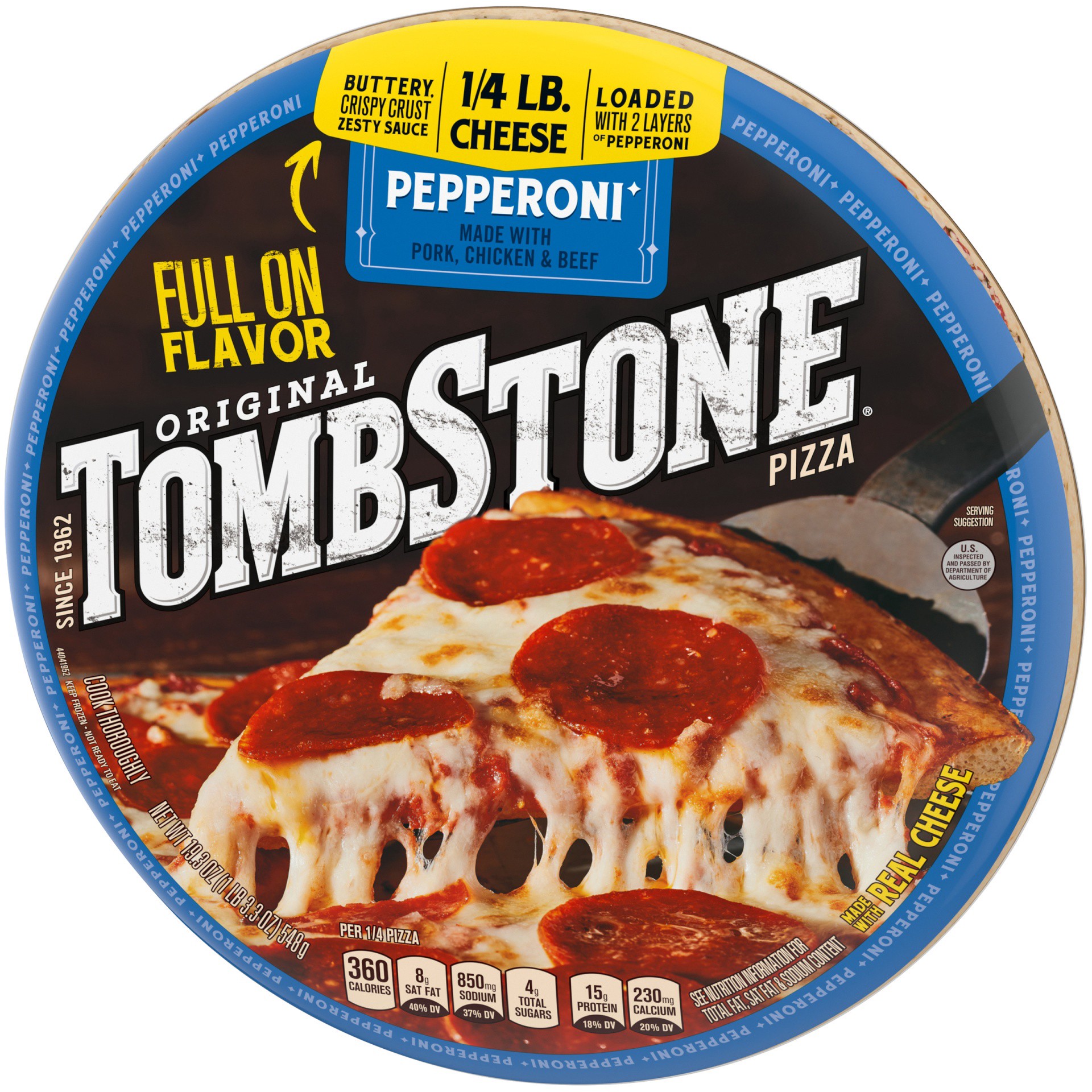 slide 4 of 10, Tombstone Original Pepperoni Pizza, 21.5 oz