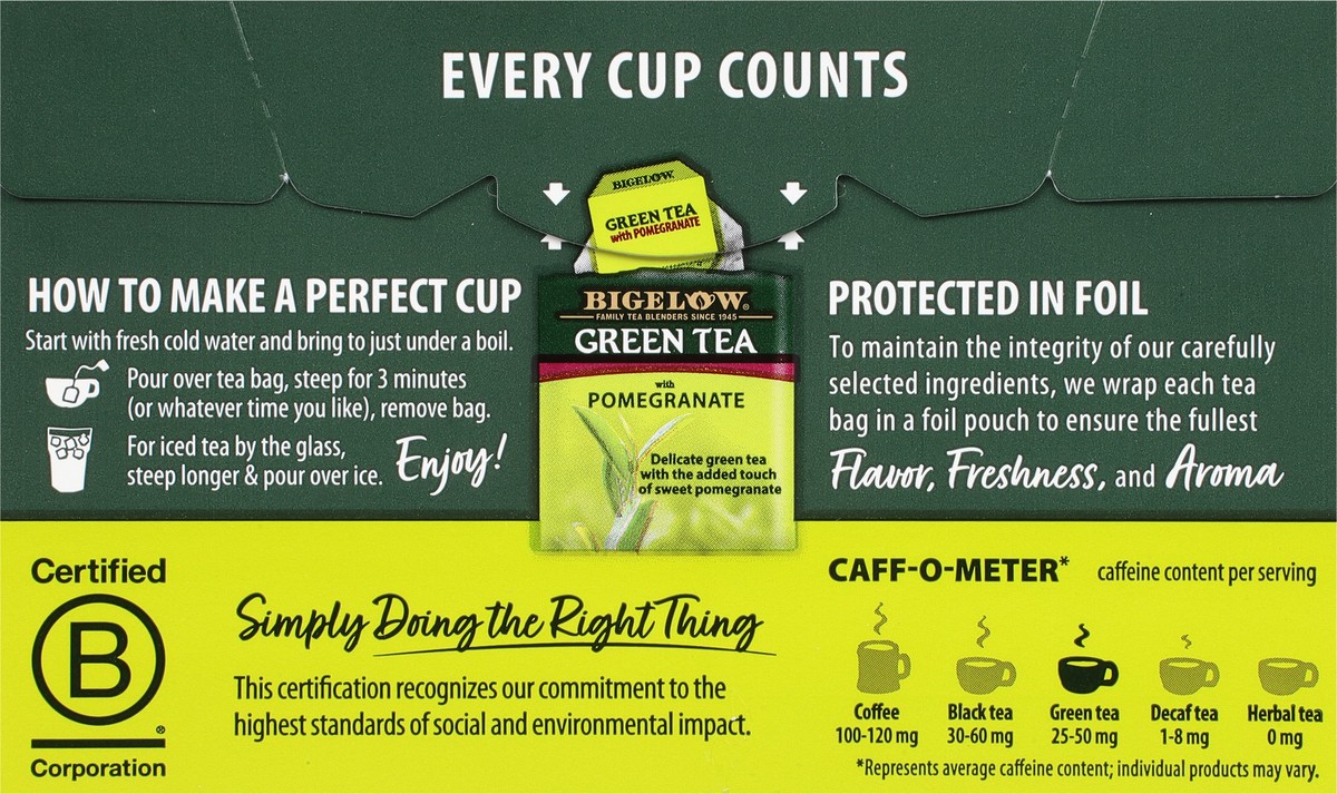 slide 2 of 9, Bigelow Green Tea with Pomegranate - 20 ct, 20 ct