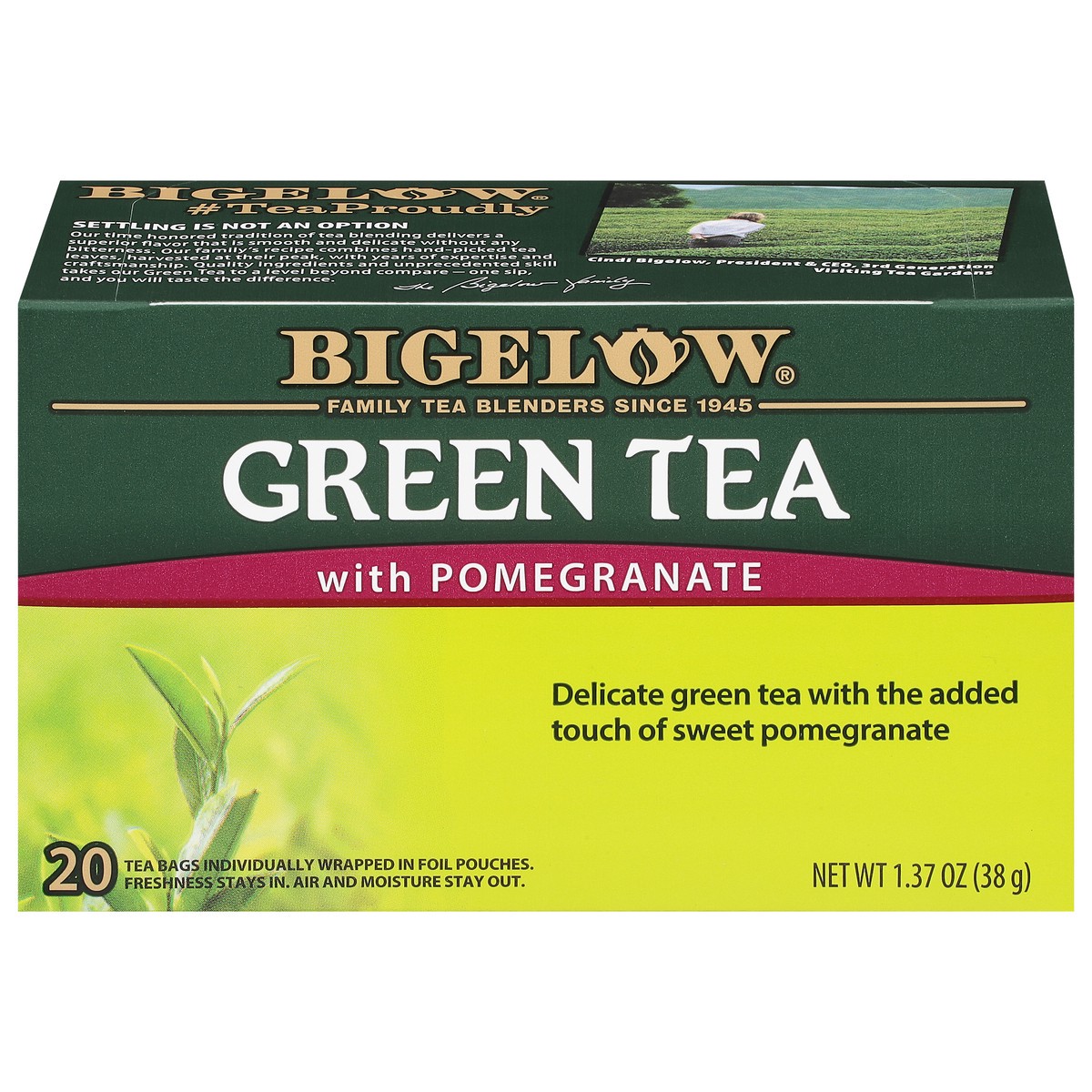 slide 1 of 9, Bigelow Green Tea with Pomegranate - 20 ct, 20 ct