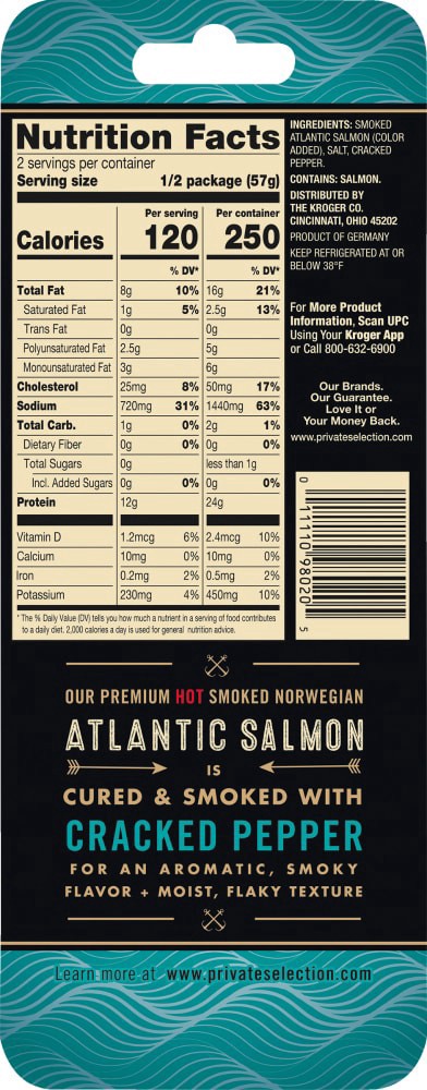 slide 2 of 2, Private Selection Cracked Pepper Smoked Norwegian Atlantic Salmon, 4 oz