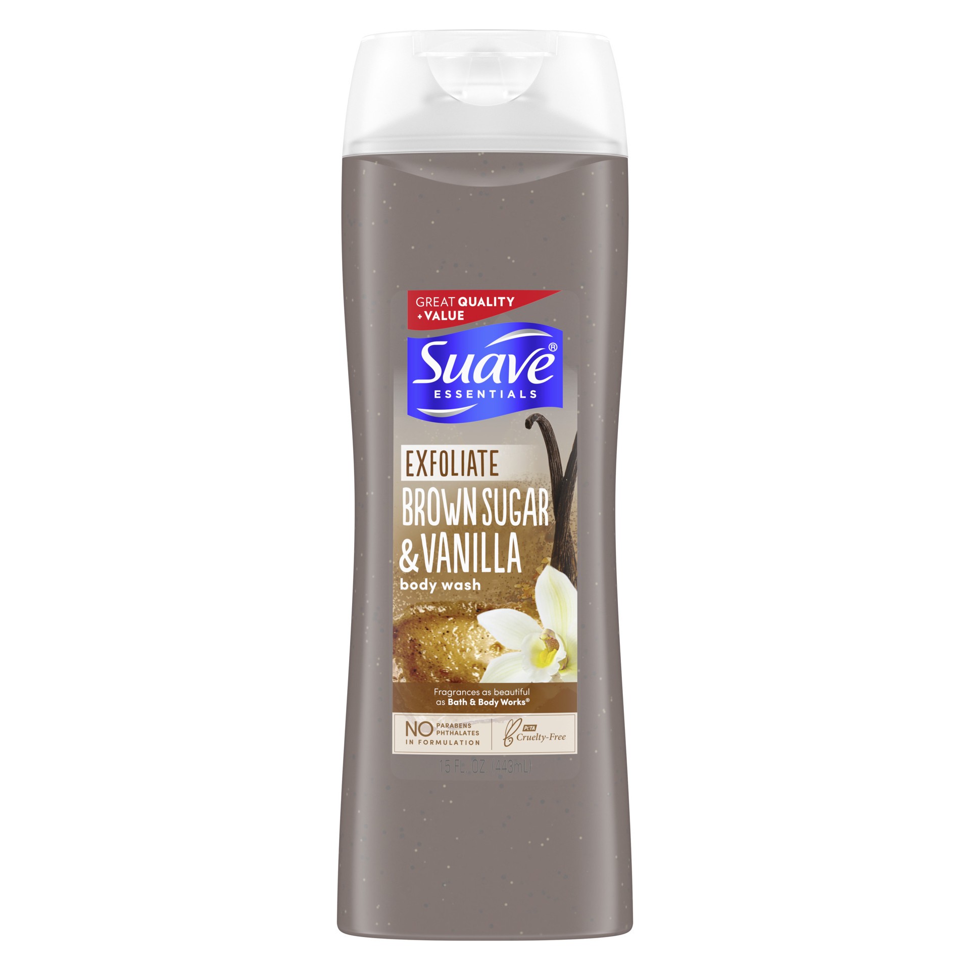 slide 1 of 4, Suave Brown Sugar Essentials Body Wash, 15 fl oz